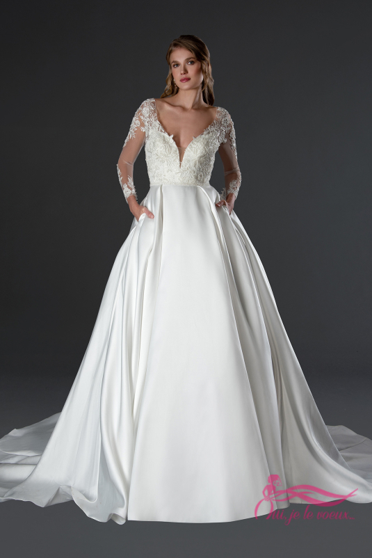 Robe de mariée Satin, Dentelle, Tamart