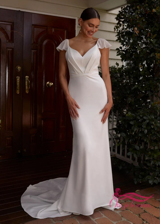 Robe de mariée crepe, Cosmos