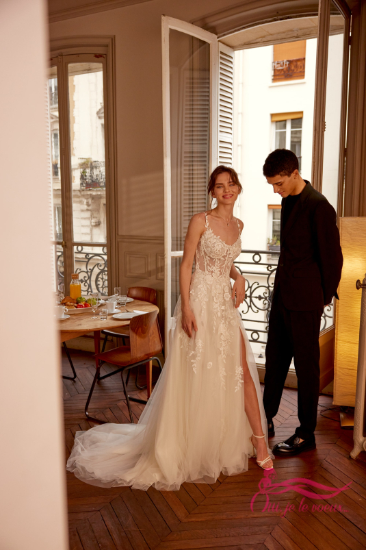Robe de mariée Tulle, Dentelle, Emmaline