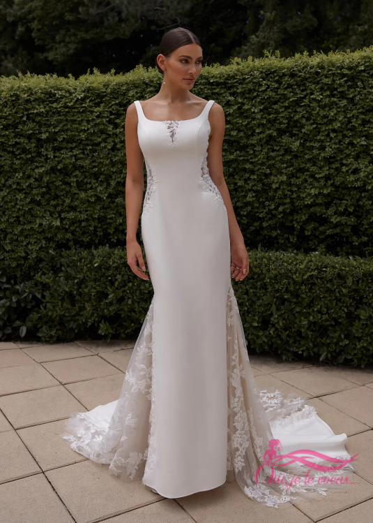 Robe de mariée crepe, Dentelle, Marigold Tania
