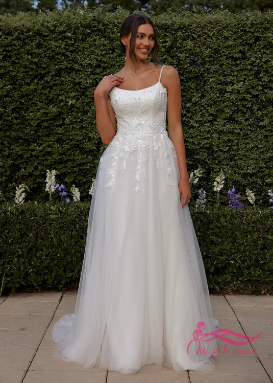 Robe de mariée Dentelle perlée, Tulle, Margarida