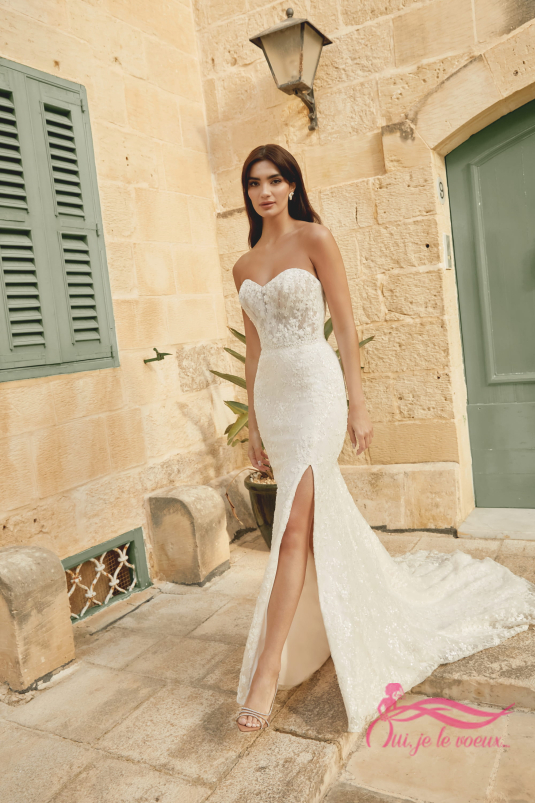 Robe de mariée Tulle pailletée, Dentelle, Maria