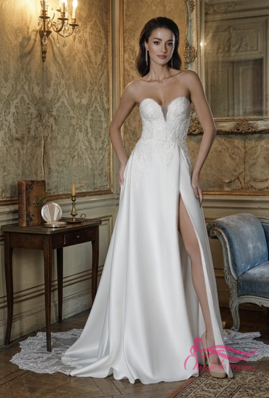 Robe de mariée Satin et dentelle, Gagné