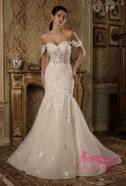 Wedding dress Lace, Tulle, Dumont