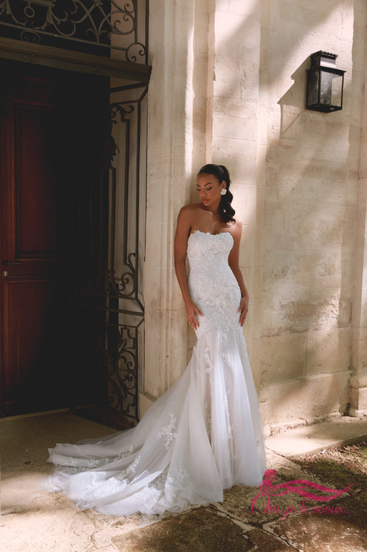 Wedding dress Tulle, Beaded Lace, Alicia