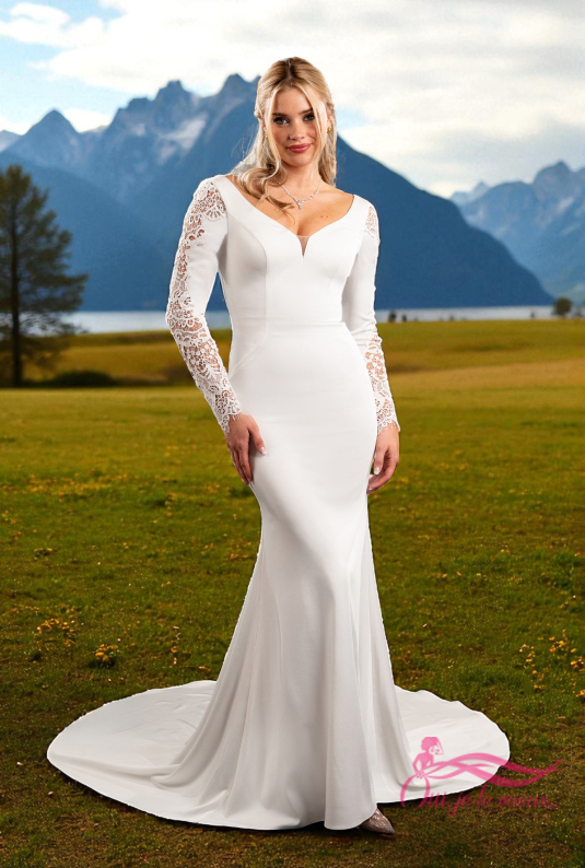 Wedding dress crepe, Lace, Martin
