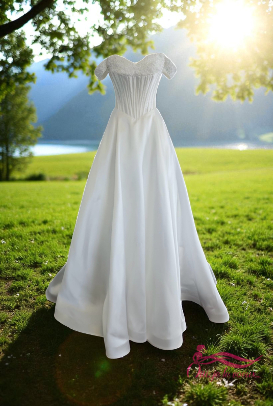 Wedding dress Satin, Perles, Pollart