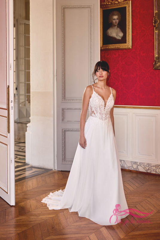 Robe de mariée Chiffon et Dentelle, Noelle