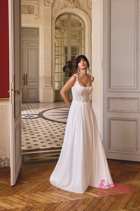 Robe de mariée Chiffon et Dentelle, Patrice