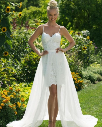 Wedding dress Tulle, Lace, Poulette