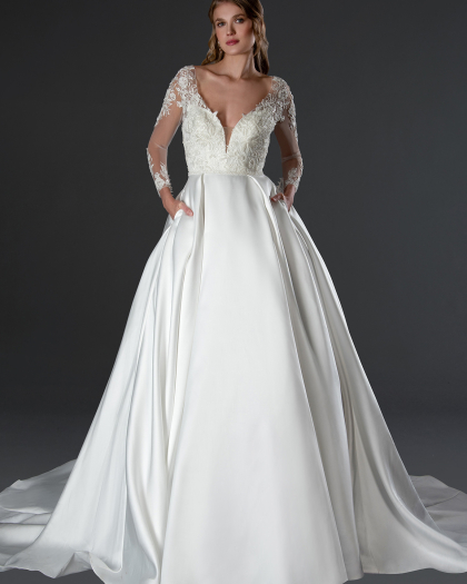 Robe de mariée Satin, Dentelle, Tamart