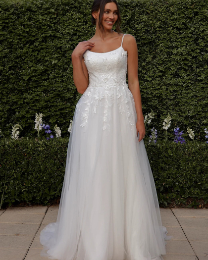 Robe de mariée Dentelle perlée, Tulle, Margarida