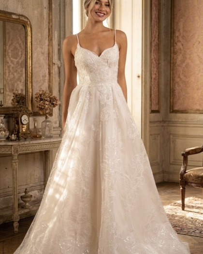 Robe de mariée Tulle, Dentelle, Clement