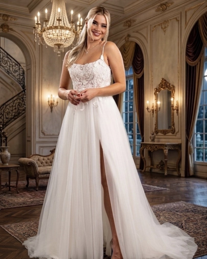 Robe de mariée Tulle, Dentelle, Bernier