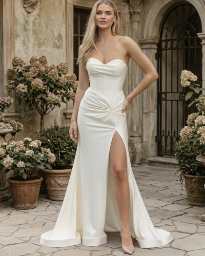 Robe de mariée crepe, Baron