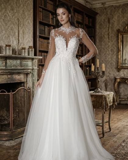 Robe de mariée Tulle, Dentelle, Lefebvre