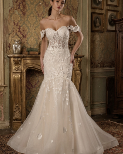 Wedding dress Lace, Tulle, Dumont