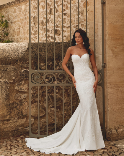 Wedding dress crepe, Lace, Adélia
