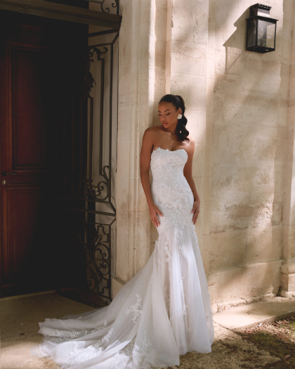 Wedding dress Tulle, Beaded Lace, Alicia