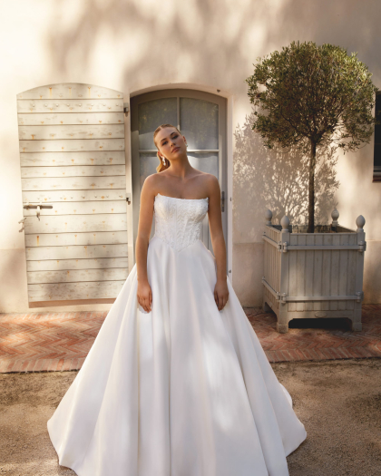 Wedding dress French Mikado, Capucine
