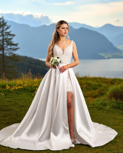 Robe de mariée Satin, Dentelle, Malo