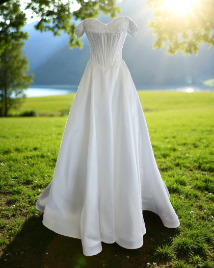Wedding dress Satin, Perles, Pollart
