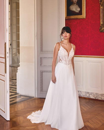 Robe de mariée Chiffon et Dentelle, Noelle